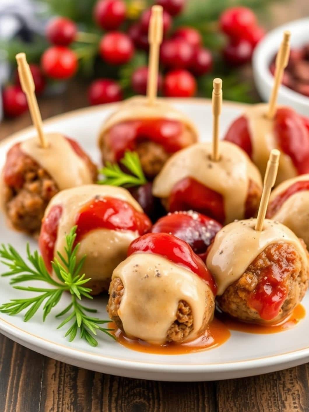 Easy Christmas Cranberry Meatballs Appetizer