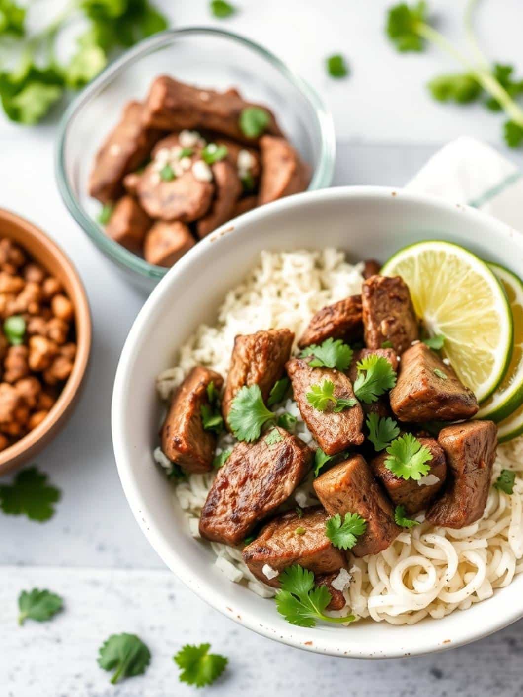 Healthy Cilantro Lime Steak Bowls Meal Prep Idea