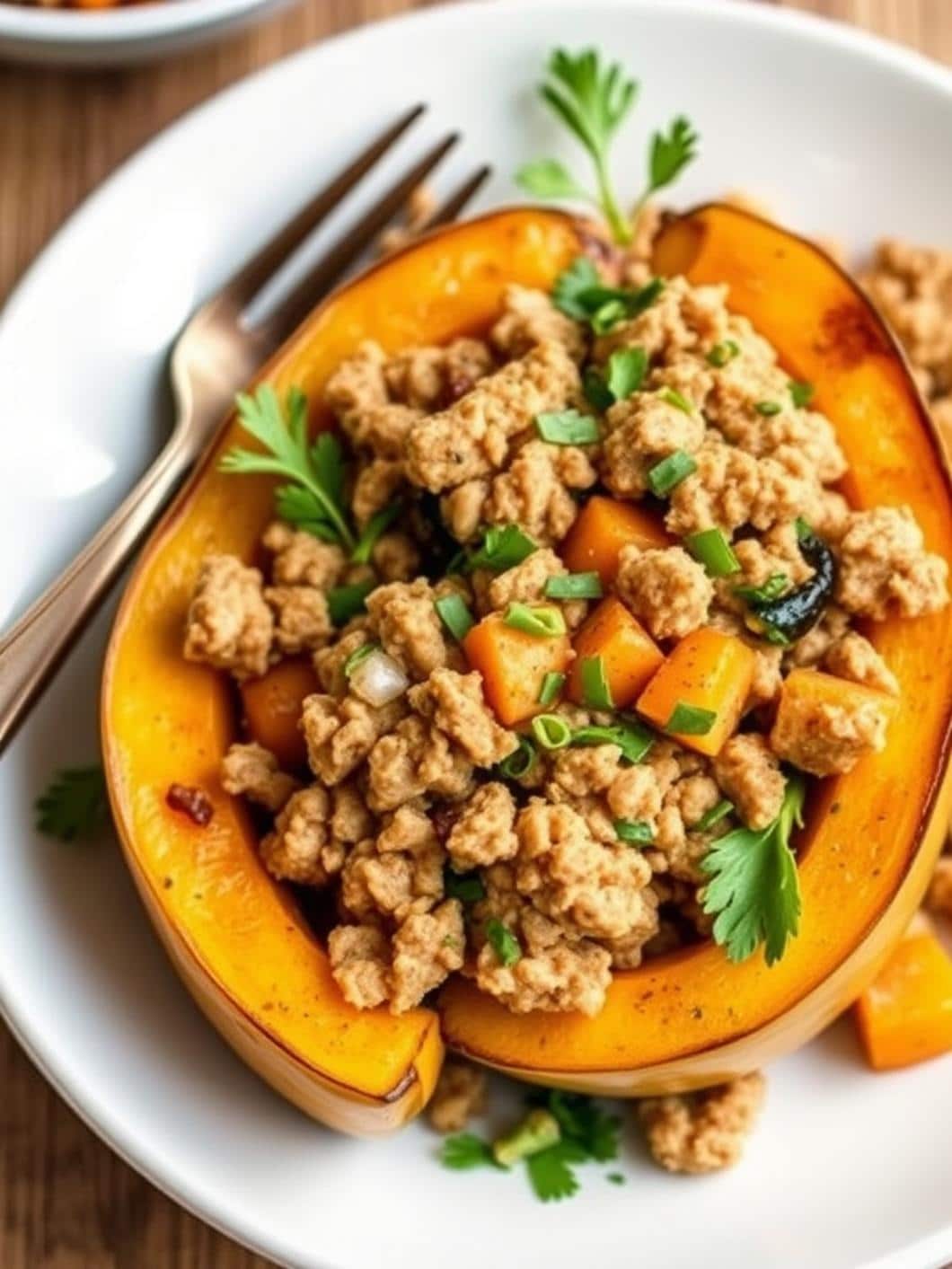 Roasted Butternut Squash with Ground Turkey Recipe