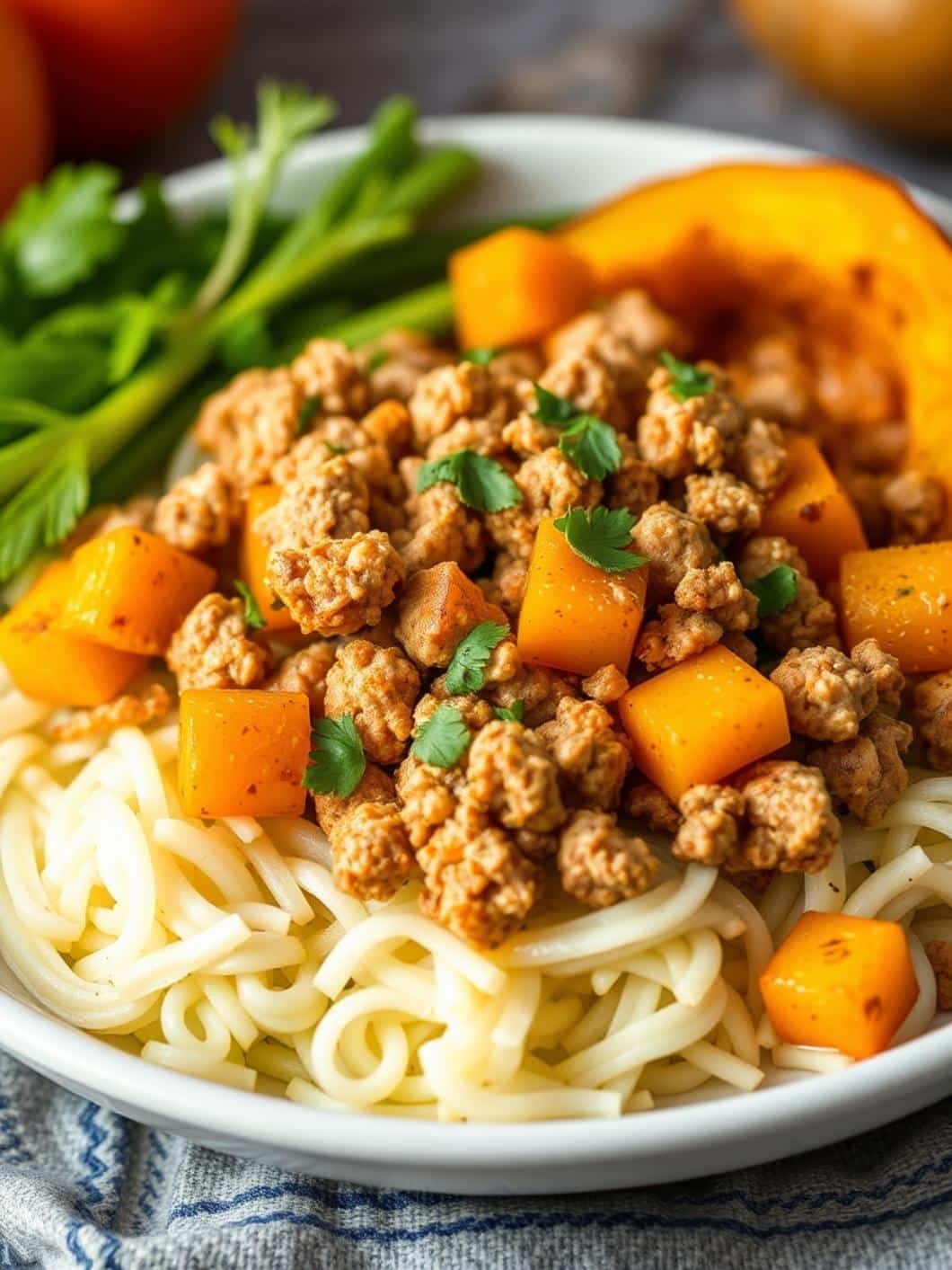 Roasted Butternut Squash with Ground Turkey Recipe