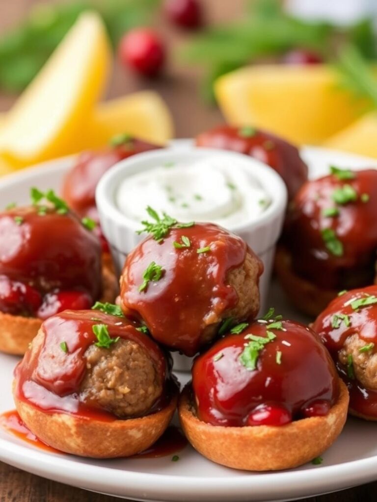 Easy Christmas Cranberry Meatballs Appetizer
