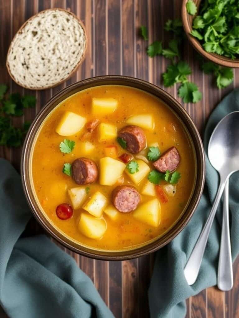 Quick Cajun Potato Soup With Andouille Sausage