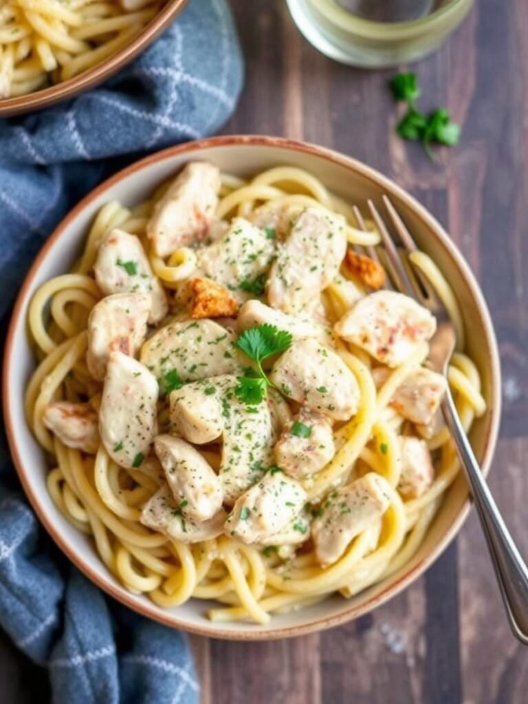 Creamy Chicken Pasta Italian Dinner Idea