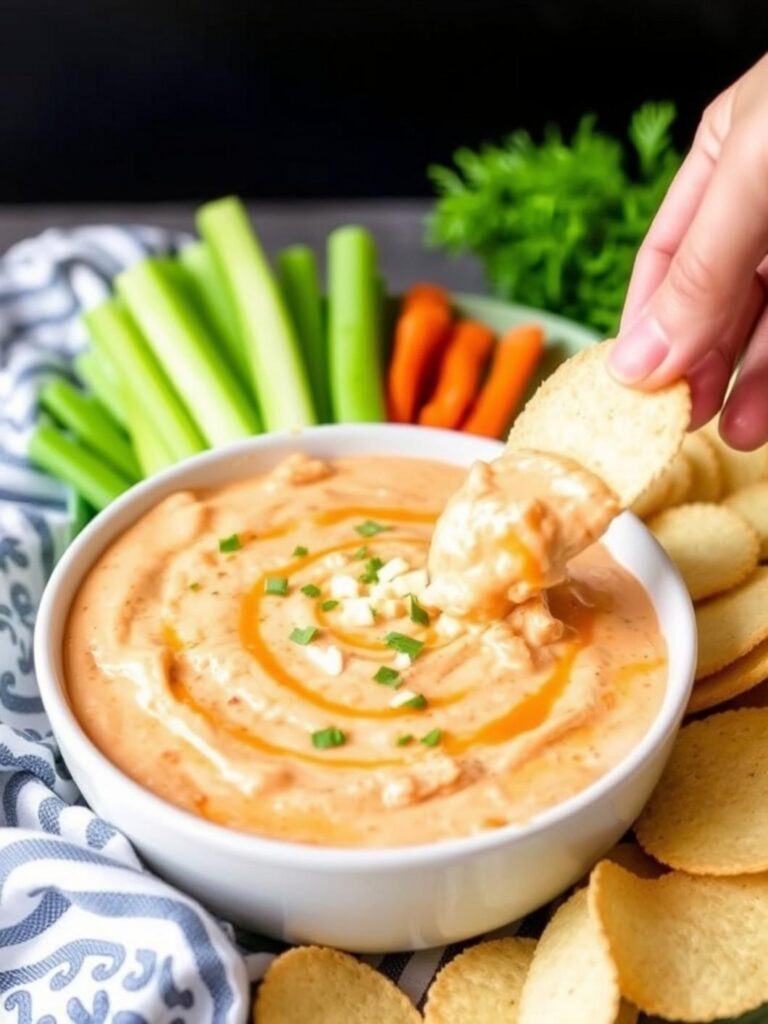 Cheesy Creamy Buffalo Chicken Dip (Quick Prep)