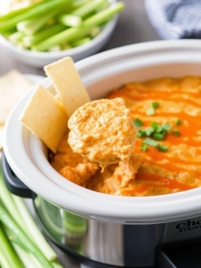 Slow Cooker Buffalo Chicken Dip (Crockpot)
