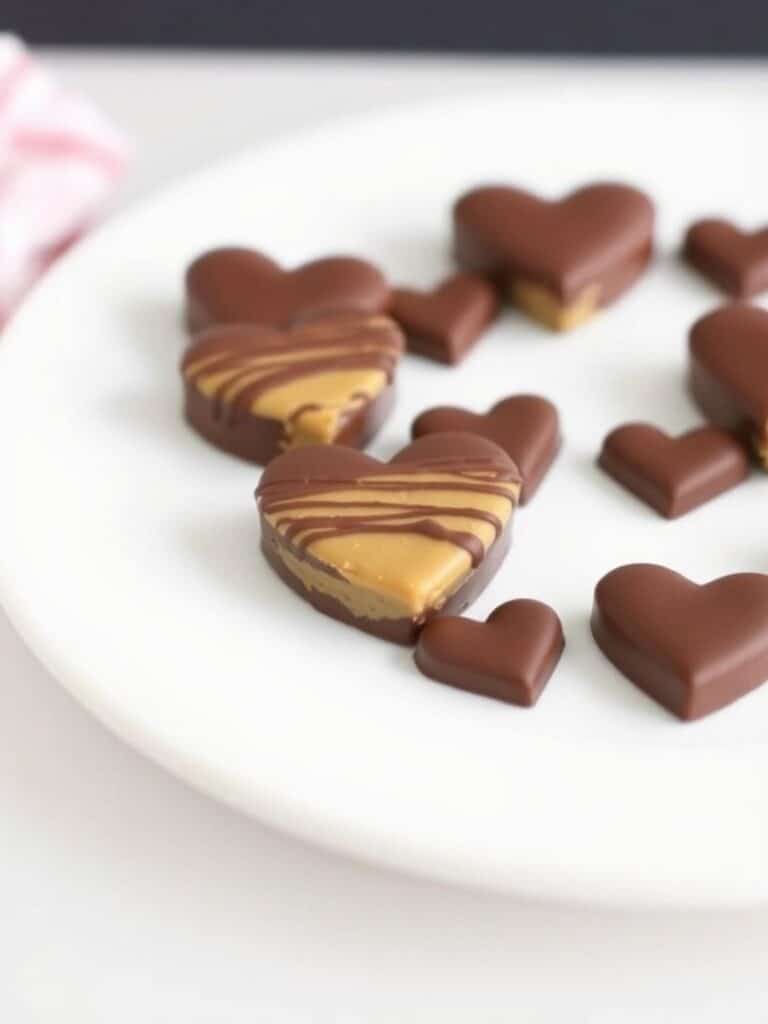 Chocolate Peanut Butter Hearts (No Bake)