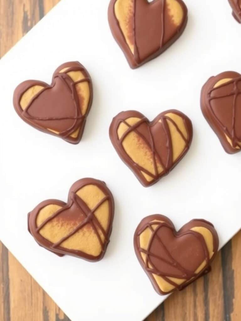 Chocolate Peanut Butter Hearts (No Bake)