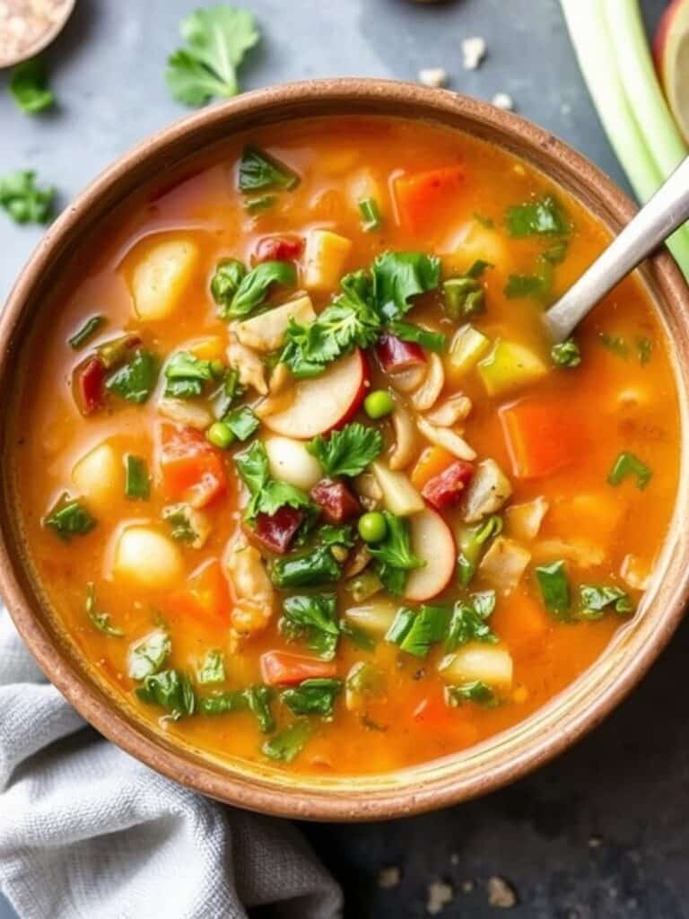 SIMPLE VEGGIE SOUP – Quick 20-Minute Dinner