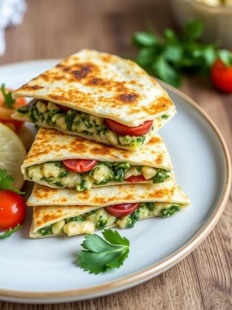 MEDITERRANEAN SPINACH QUESADILLAS – Healthy & Nutritious