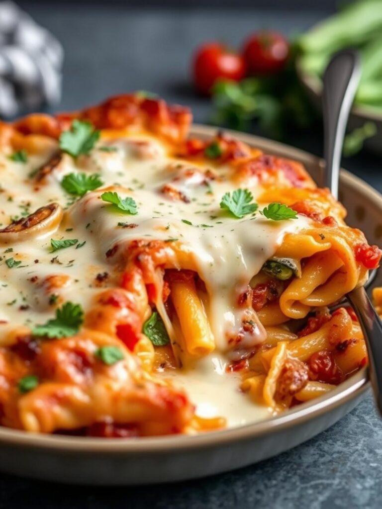Melted Cheese And Hidden Veggie Baked Ziti