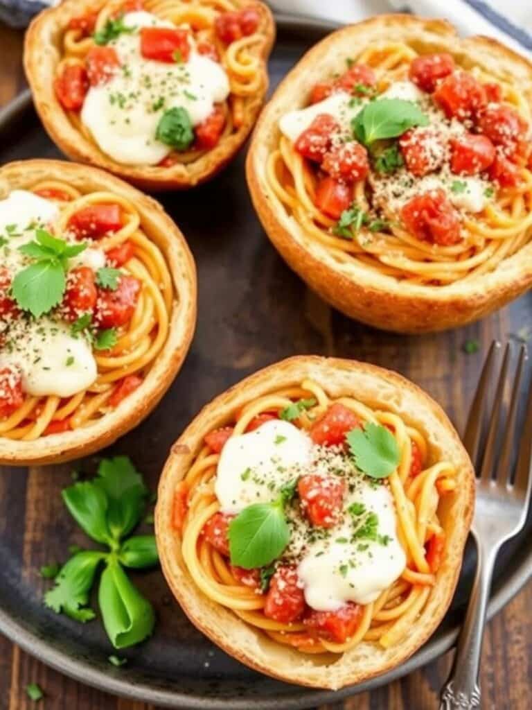 SPAGHETTI BREAD BOWLS – Easy Comfort Food