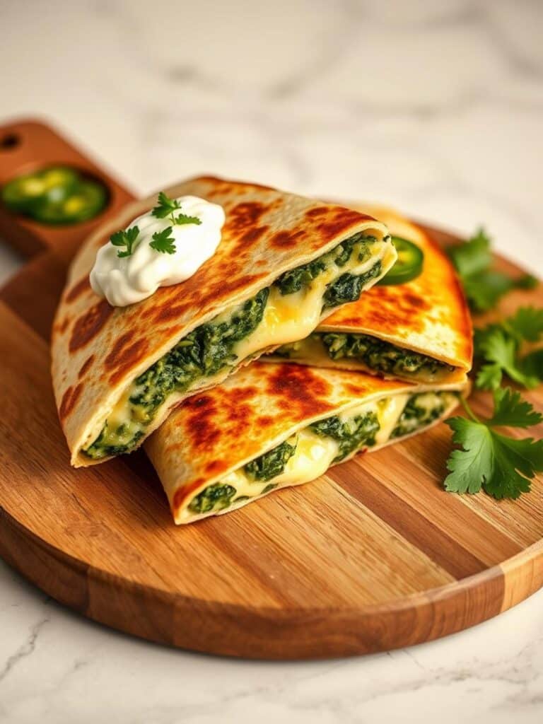 MEDITERRANEAN SPINACH QUESADILLAS – Healthy & Nutritious