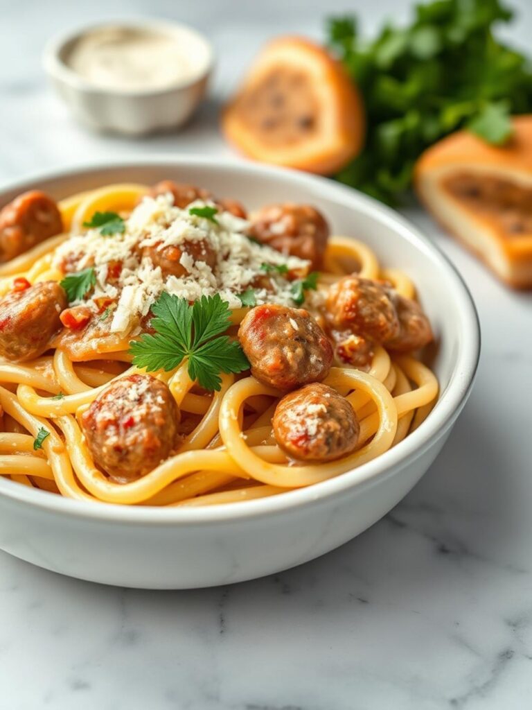 Creamy Sausage Pasta With Garlic And Rich Sauce