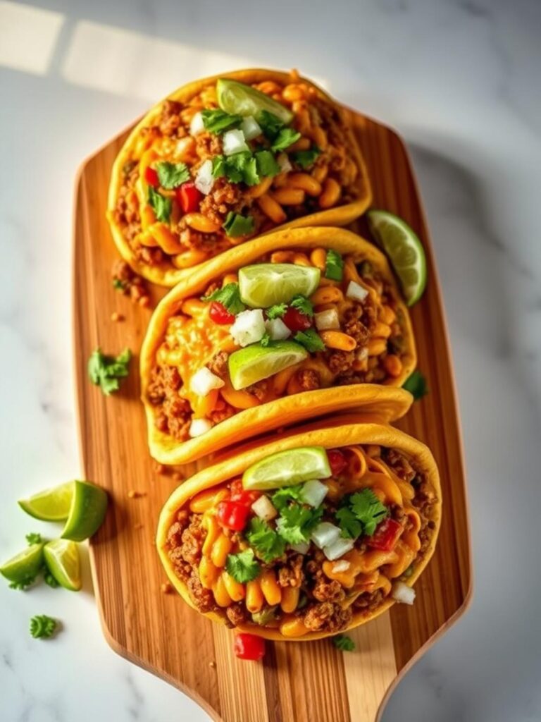 Easy Cheesy Ground Beef Taco Macaroni Skillet