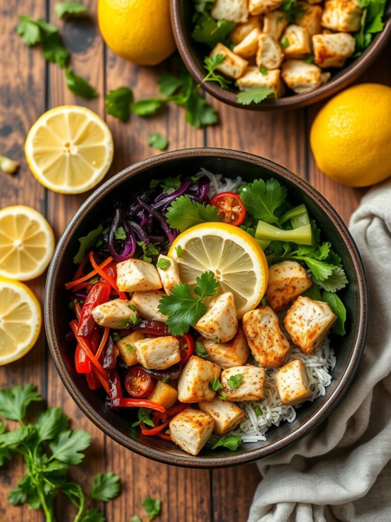 Lemon Garlic Chicken Bowls – Healthy & Nutritious