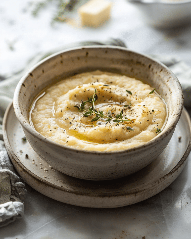 Low FODMAP grits in a rustic bowl with creamy texture and melted butter