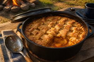 Peach Dessert Recipes featuring recipency original texas peach cobbler dutch oven