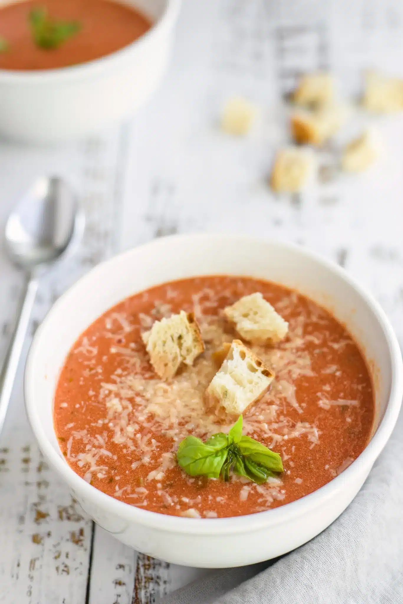 Tomato Basil Soup 9 Fresh ingredients for Tomato Basil Soup including whole canned tomatoes, heavy cream, butter, and a bunch of fresh basil.